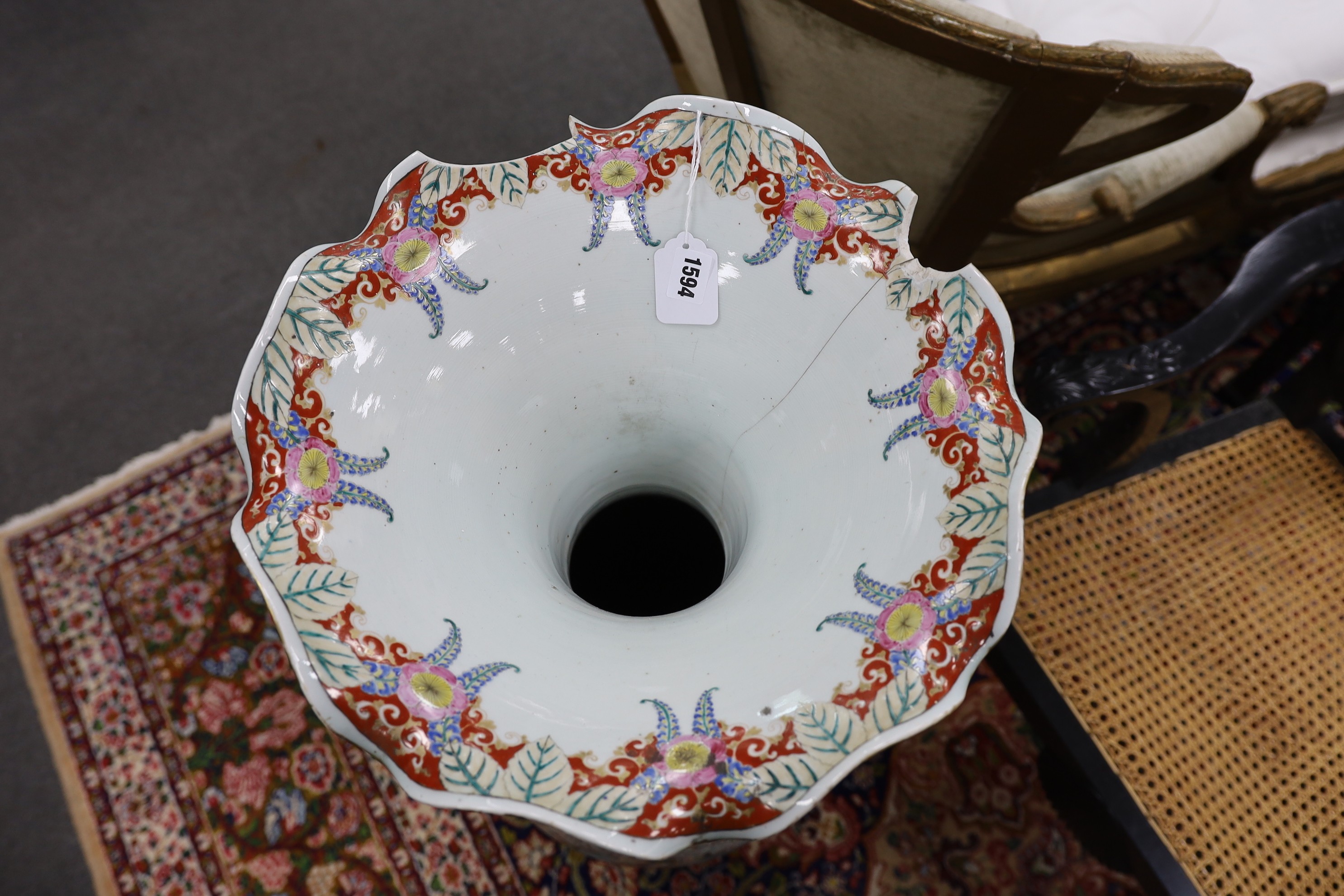 A large Japanese porcelain floor vase, 106cm